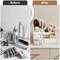 Makeup Organizer with 2 Drawers, Makeup Organizers Countertop for Vanity and Bathroom, Make up organization and Skincare Storage with Brush Holder, for Dresser, Desktop, Cosmetic Display Case (White)